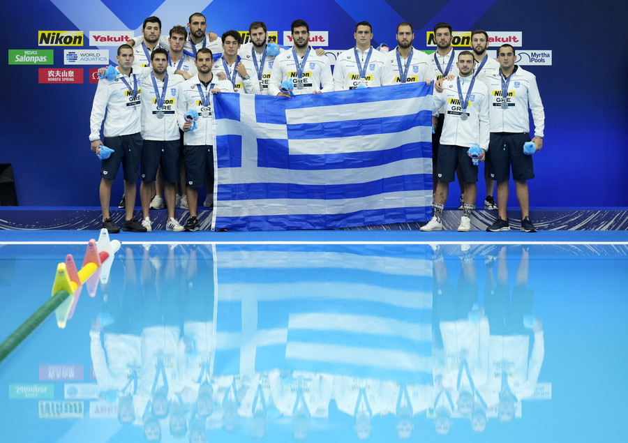 Παγκόσμιο Πρωτάθλημα 2023, Εθνική Ελλάδας πόλο, αργυρό μετάλλιο EPA/FRANCK ROBICHON