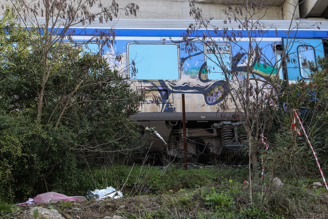 Tο σημείο του πολύνεκρου σιδηροδρομικού δυστυχήματος στα Τέμπη
(ΛΕΩΝΙΔΑΣ ΤΖΕΚΑΣ/EUROKINISSI)