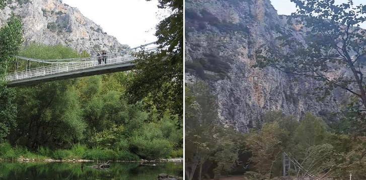 Θεσσαλία – Πλημμύρες / Η πεζογέφυρα των Τεμπών, πριν και μετά…