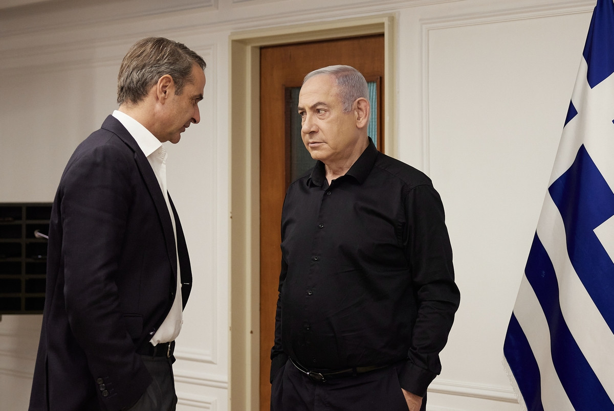 Συνάντηση του πρωθυπουργού Κυριάκου Μητσοτάκη με τον Πρωθυπουργό του Ισραήλ Μπένζαμιν Νετανιάχου. ΔΗΜΗΤΡΗΣ ΠΑΠΑΜΗΤΣΟΣ/ΓΡΑΦΕΙΟ ΤΥΠΟΥ ΠΡΩΘΥΠΟΥΡΓΟΥ/EUROKINISSI