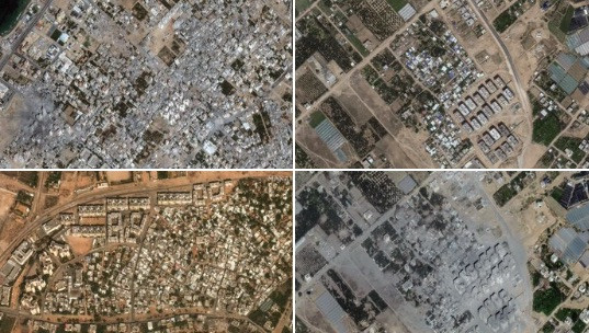 Γάζα / Δορυφορικές εικόνες από την ισοπέδωση της πόλης – Συγκριτικές φωτογραφίες