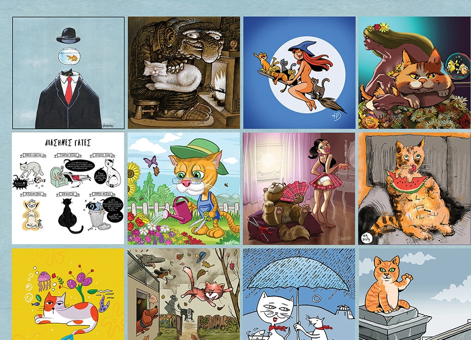 «Ωδή στη γάτα» / Ημερολόγιο 2024 από 15 γελοιογράφους