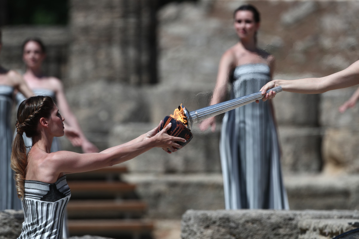 Πρόβα τελετής αφής ολυμπιακής φλόγας 