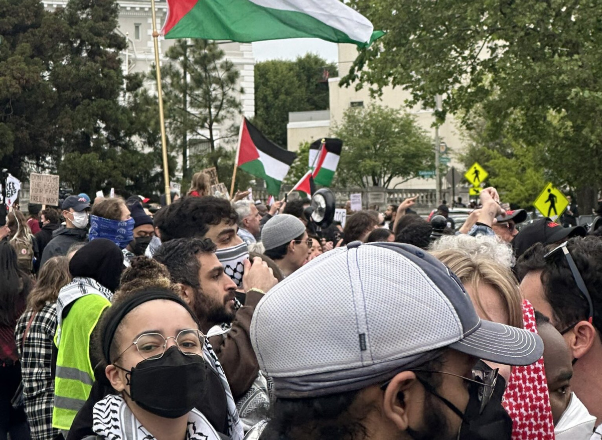 Διαδηλωτές υπερ της Παλαιστίνης