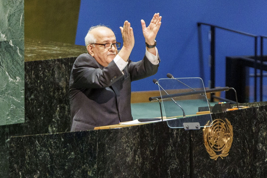 Ο μόνιμος παρατηρητής της Παλαιστίνης στο Συμβούλιο του ΟΗΕ, Ριγιάντ Μανσούρ