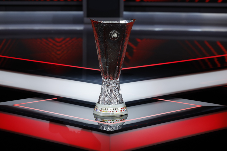 The UEFA Europa League trophy   EPA/SEBASTIEN NOGIER