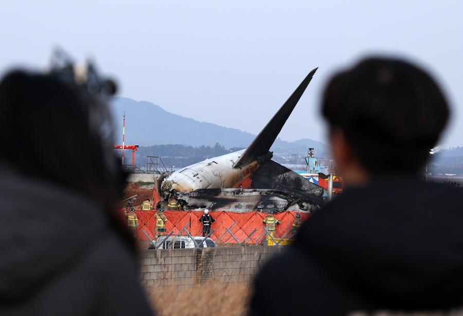 Dozens of casualties reported after passenger aircraft crashes at Muan airport.  EPA/HAN MYUNG-GU