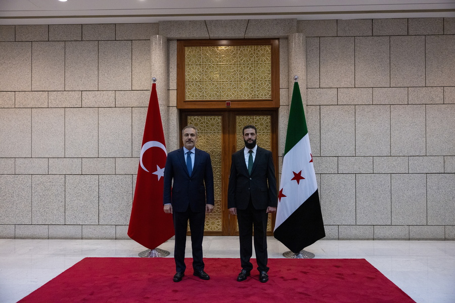 Turkish Foreign minister meets new Syrian leader in Damascus. EPA/TURKISH FOREIGN MINISTRY PRESS OFFICE