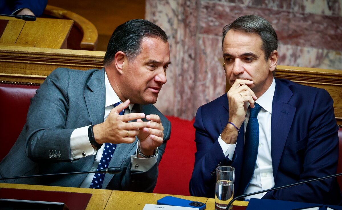 Κυριάκος Μητσοτάκης - Αδωνις Γεωργιάδης. (ΓΙΩΡΓΟΣ ΚΟΝΤΑΡΙΝΗΣ/EUROKINISSI)