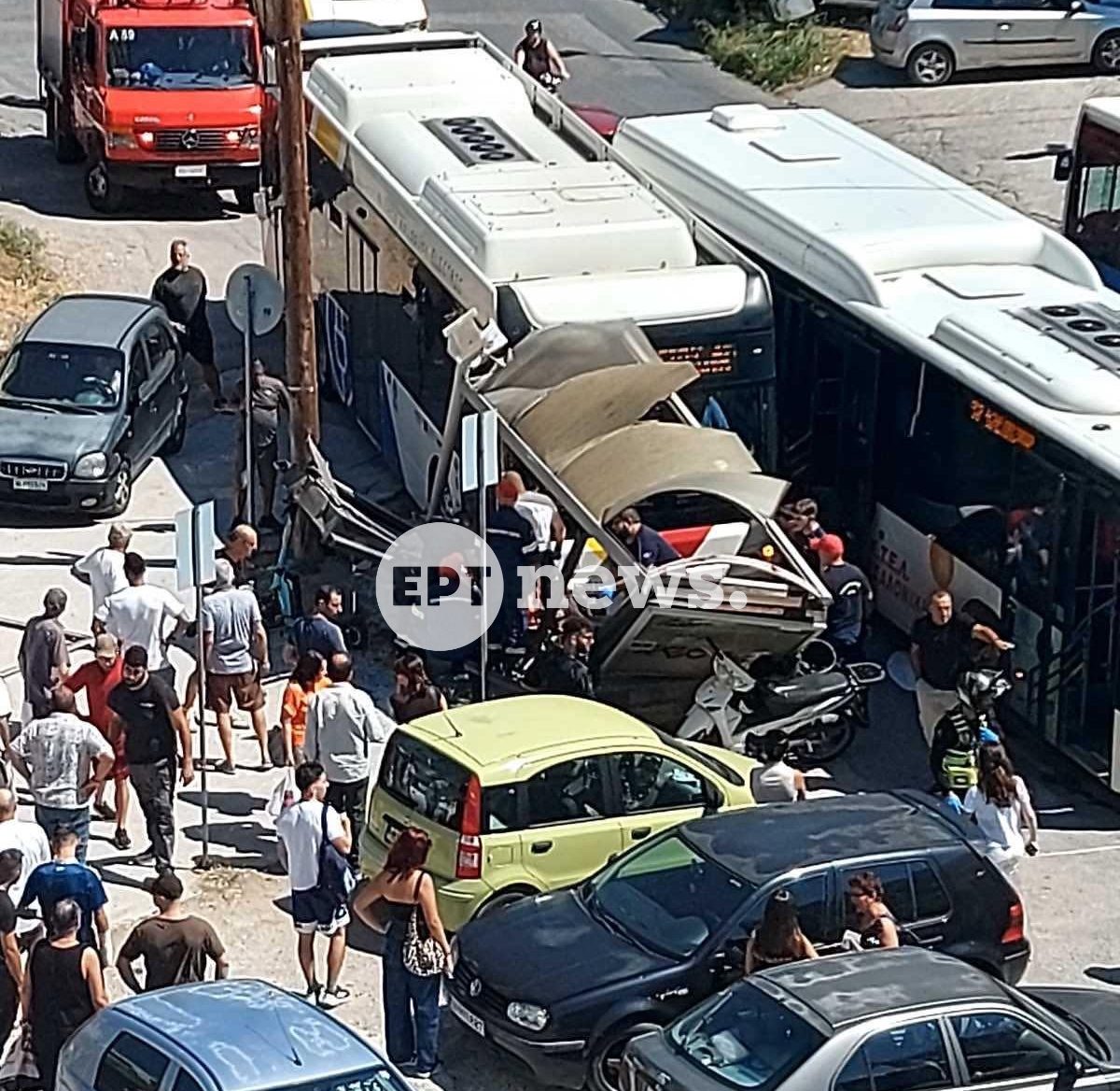 Θεσσαλονίκη / Λεωφορείο του ΟΑΣΘ έπεσε σε στάση – Τέσσερις τραυματίες
