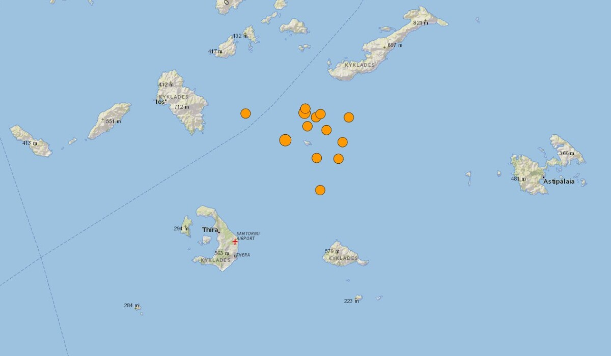 ΕΚΠΑ για Κυκλάδες / Δεν αποκλείει κύριο σεισμό – Πάνω από 14.000 δονήσεις