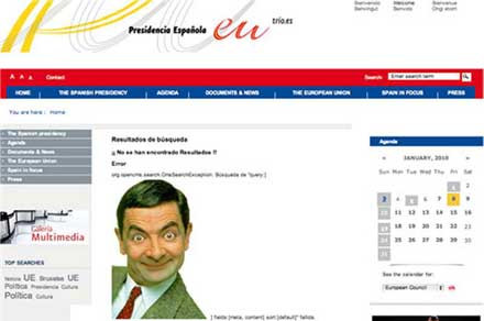 Ο Mr Bean στην ιστοσελίδα της ισπανικής προεδρίας