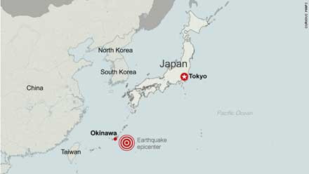 Αποσύρθηκε η προειδοποίηση για τσουνάμι στην Οκινάουα