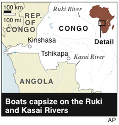 Φόβοι για εκατοντάδες νεκρούς από ανατροπή δύο ποταμόπλοιων στο Κογκό