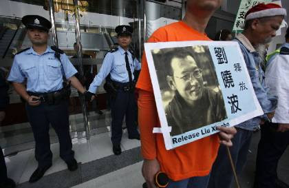 Διαδήλωση για τον Λιου Σιαομπό στο Χονγκ Κονγκ