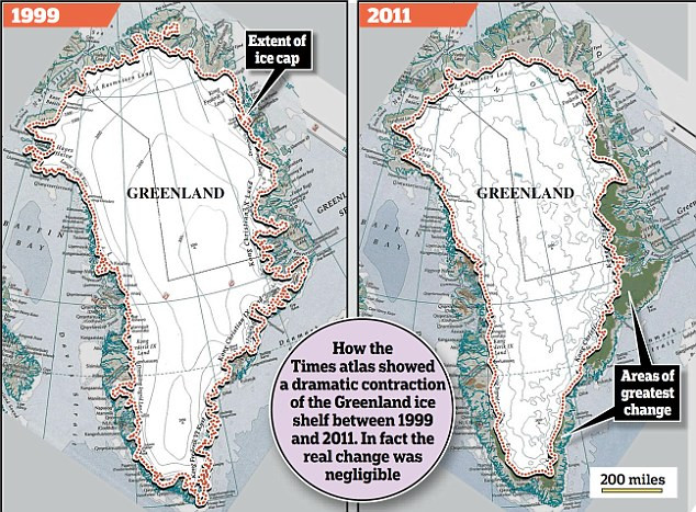Times Atlas: «Λάθος» η μείωση 15% του στρώματος πάγου στη Γροιλανδία