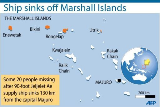 Αγνοούμενοι 20 ναυτικοί μετά από ναυάγιο στα νησιά Μάρσαλ