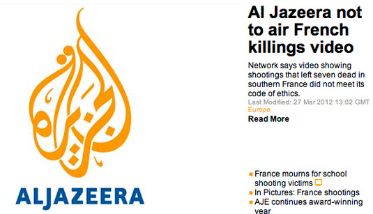 Δεν μεταδίδει το βίντεο των φόνων του Μέραχ το AlJazeera