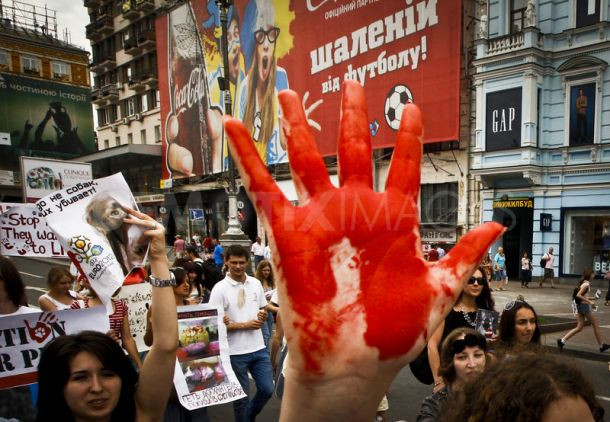 Διαμαρτυρία για την εκκαθάριση αδέσποτων στο Κίεβο  στη σκιά του Euro 2012