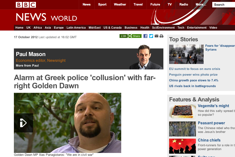 Παναγιώταρος στο BBC: Έχουμε ήδη εμφύλιο πόλεμο στην Ελλάδα