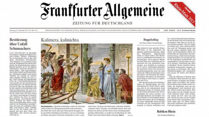 Frankfurter Allgemeine Zeitung: «Kalimera, Kalinichta»