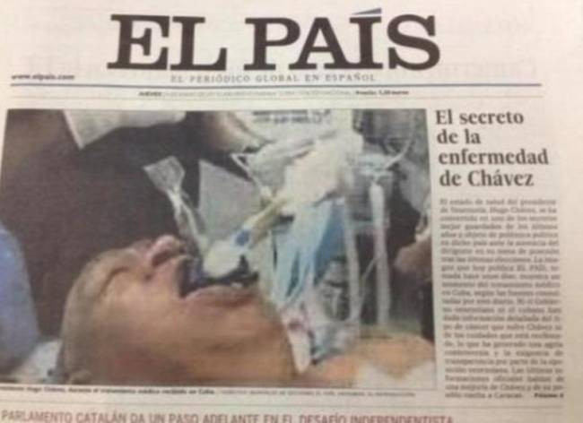 Η El Pais δημοσιεύει ψεύτικη φωτογραφία του Ούγκο Τσάβες