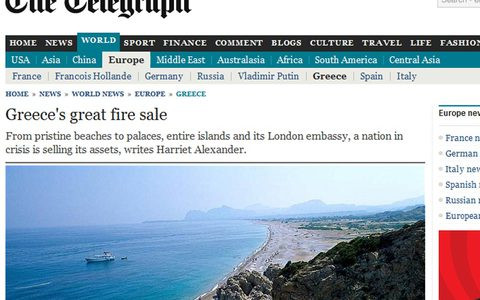 Telegraph: «Το μεγάλο ξεπούλημα της Ελλάδας»