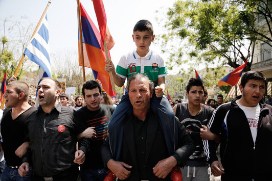 Ένταση στην πορεία των Αρμενίων στη Θεσσαλονίκη (Βίντεο