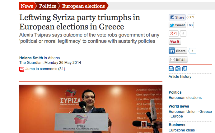 Θριαμβευτική νίκη της αριστεράς στην Ελλάδα βλέπει ο Διεθνής Τύπος