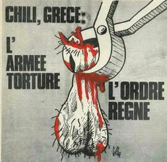 Το ιστορικό πρωτοσέλιδο του Charlie Hebdo για τη δικτατορία σε Ελλάδα και Χιλή