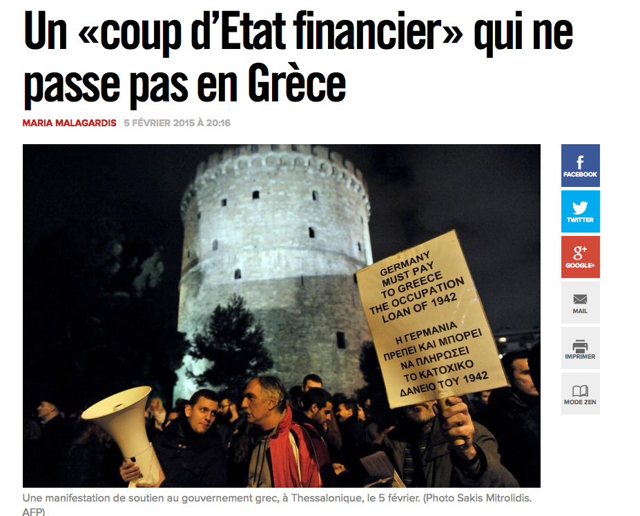 Liberation: Οικονομικό πραξικόπημα η απόφαση της ΕΚΤ για την Ελλάδα