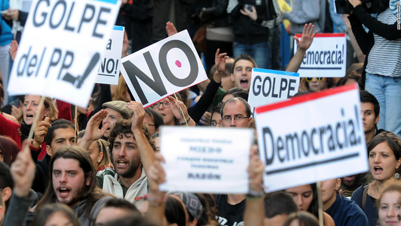Το «όχι» στην Τρόικα αντήχησε στους δρόμους Μαδρίτης