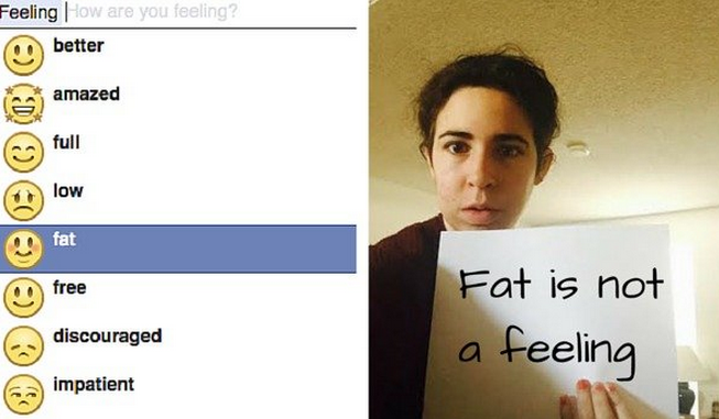 Το facebook αφαίρεσε την επιλογή διάθεσης «feeling fat» μετά από διαδικτυακό αίτημα