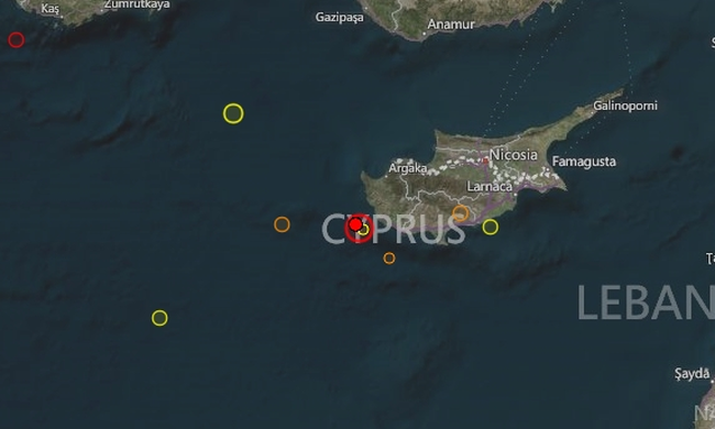 Σεισμική δόνηση 5,5 στην Κύπρο