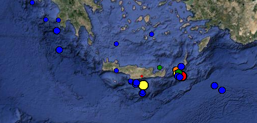 Σεισμός 4,4 Ρίχτερ νοτιοανατολικά της Κρήτης