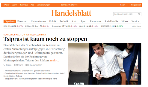 Handelsblatt: Τίποτα δεν σταματάει τον Τσίπρα