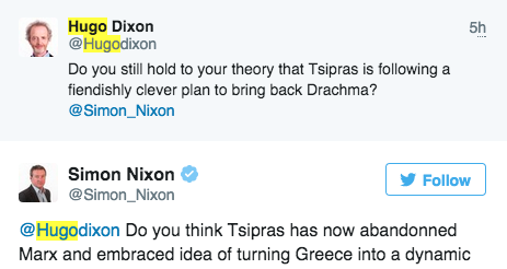 «Τσακώθηκαν» για τον Τσίπρα στο twitter Νίξον και Ντίξον