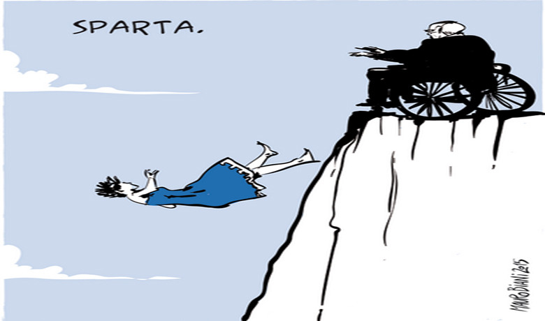 Σκίτσο της Il Manifesto: Ο Σόιμπλε ρίχνει στον Καιάδα την Ελλάδα