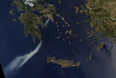 Οι μεγάλες πυρκαγιές στην Ελλάδα από δορυφόρο