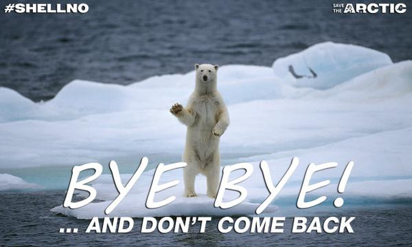H Shell φεύγει από την Αλάσκα και οι πολικές αρκούδες της Greenpeace το γιορτάζουν
