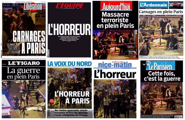 Τα «μαύρα» πρωτοσέλιδα των γαλλικών εφημερίδων