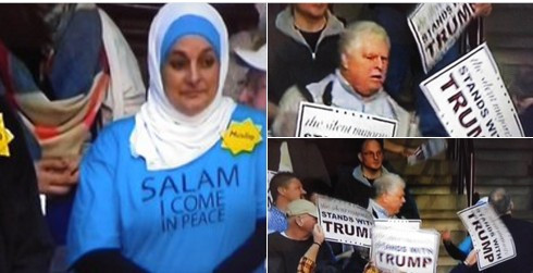 Μια μουσουλμάνα έκανε σιωπηλή διαμαρτυρία και την πέταξαν έξω από ομιλία του Τραμπ [BINTEO]
