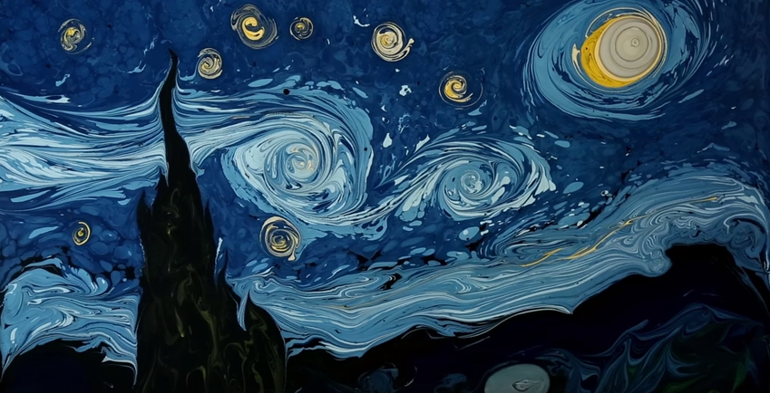 Ο Τούρκος καλλιτέχνης που δημιουργεί έργα του Βαν Γκογκ στο νερό [ΒΙΝΤΕΟ]