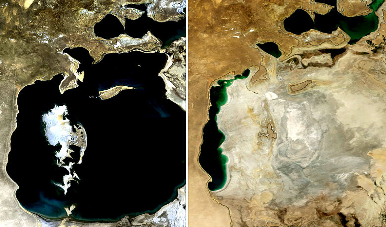 Καρέ – καρέ η εξαφάνιση της τρίτης μεγαλύτερης λίμνης του κόσμου μέσα σε 14 χρόνια
