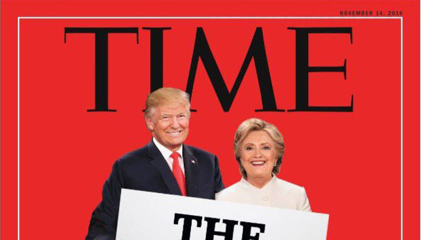 Το ιστορικό πρωτοσέλιδο του Times για Τραμπ και Κλίντον