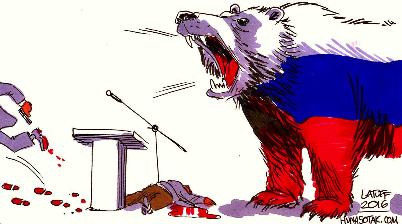 Το σκίτσο του Latuff  για τη δολοφονία του Ρώσου πρέσβη