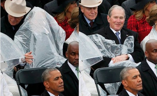 Όταν ο Μπους τα έβαλε με ένα… αδιάβροχο [ΒΙΝΤΕΟ]