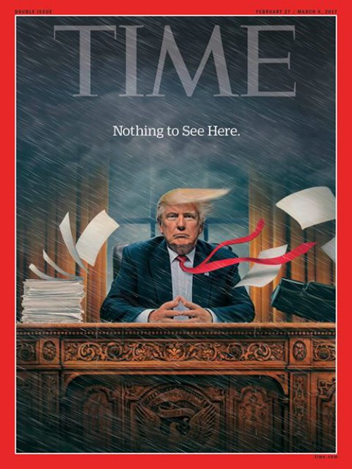 Η «καταιγίδα» στο γραφείο του Τράμπ εξώφυλλο στο ΤΙΜΕ