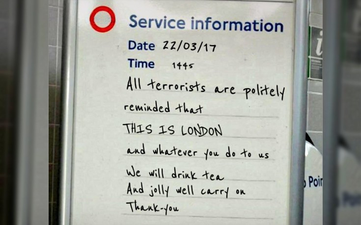 Το ψεύτικο μήνυμα κατά της τρομοκρατίας που όμως εκφράζει όλους τους Βρετανούς