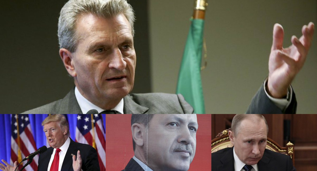 Ο Επίτροπος Έτινγκερ αποκάλεσε τους Τραμπ, Ερντογάν και Πούτιν «αυταρχικούς τραμπούκους»